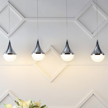 Elyse Teardrop Modern Mid-Century Iron/Acrylic Integrated Linear LED Pendant - JONATHAN Y